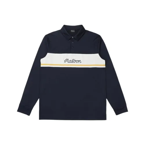 Malbon Golf Поло Мужское Морской Синий