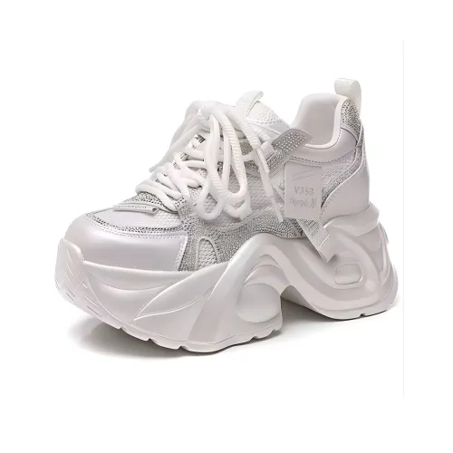 Dragon Dance Дышащие Кроссовки с Низким Верхом и Толстой Подошвой для Увеличения Высоты Женские