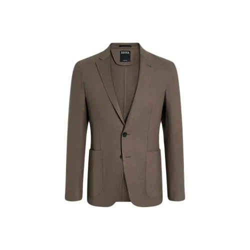 Zegna Куртки и Пальто Мужской Темно-Серый Коричневый Умбра