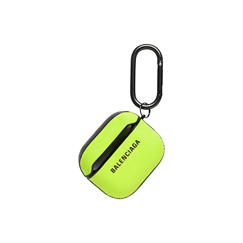 Balenciaga Чехол для наушников из коровьей кожи унисекс неоновый зеленый