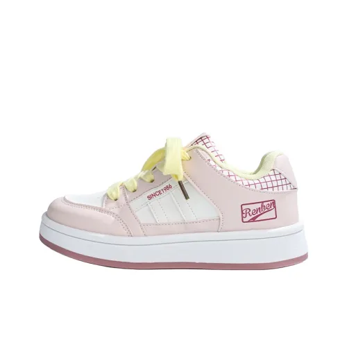 RENBEN Баланс Увеличение Высоты Низкий Топ Скейтборд Кроссовки Женские Розовые