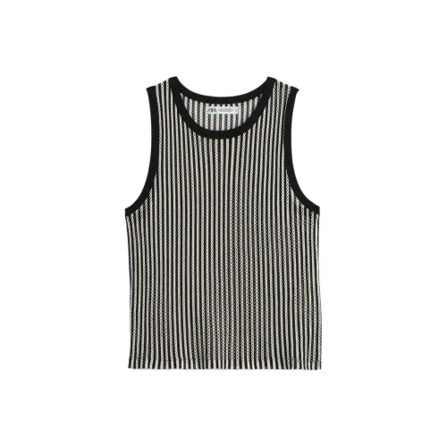 ZARA Белый/Черный Мужские Майки