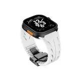 Белый ремешок + черная застежка-бабочка