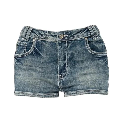 SHIJI SY 2341 Винтажные синие женские джинсовые шорты