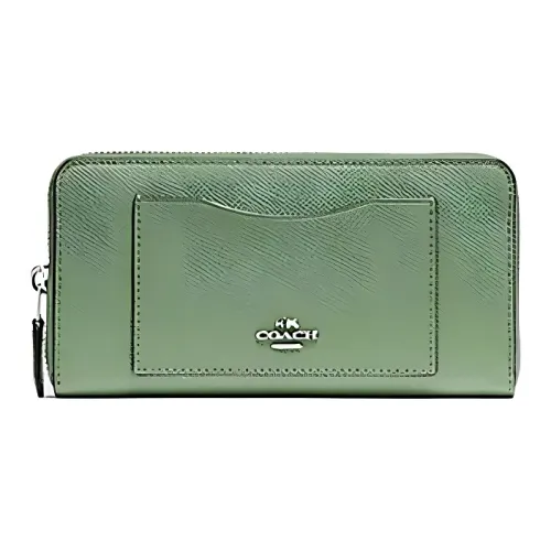 COACH Accordion Zip Wallet Крестообразная текстура Кожа Кошелек Обычный Унисекс Adidas Originals