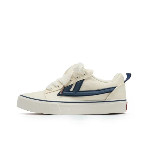 Warrior Износостойкий и Легкий Низкий Топ Кеды Унисекс Бежевый Темно-Синий