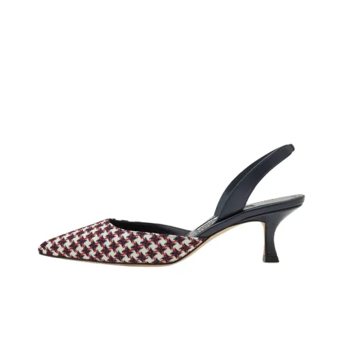 MANOLO BLAHNIK Carolyne Узкий каблук Высокие каблуки 5 см Женские Морской синий