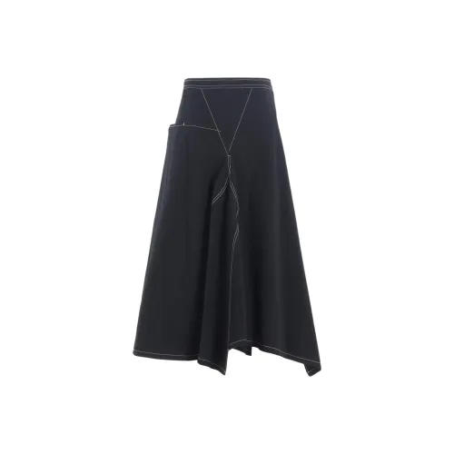 Yohji Yamamoto Черные Женские Повседневные Длинные Юбки