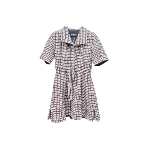 CHANEL 19P Короткий рукав Платье Женское Розовое