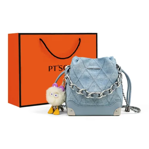 PT'SON Ткань Bucket Bag Portable Crossbody Bag Shoulder Bag Обычная Женский Джинсовый Синий