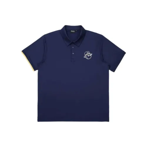 Malbon Golf Поло Мужское Морской Синий