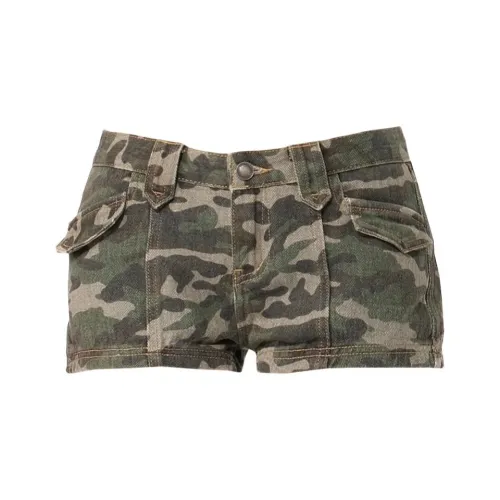 BRN SY 5217 Армейский камуфляж Зеленый Женские джинсовые шорты