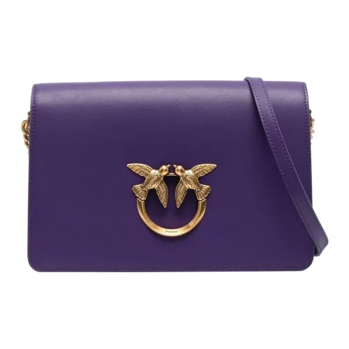 PINKO Click series Телячья кожа Сумка через плечо Сумка на плечо Женская Фиолетовая