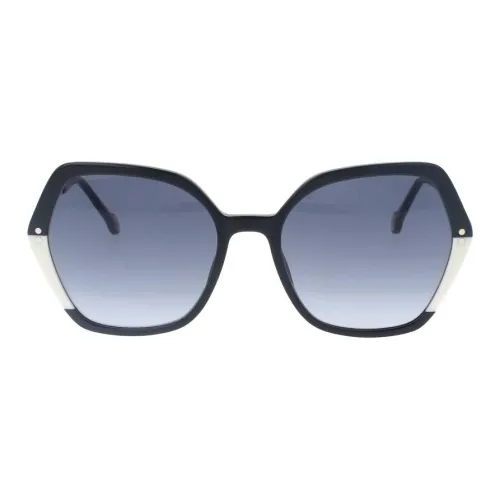 CarolinaHerrera. Ацетат нерегулярная форма солнцезащитные очки мужской черный