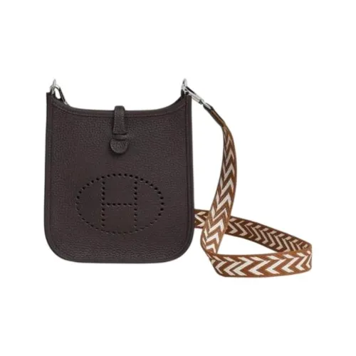 HERMES Evelyne Clemence Bullock Кожа Сумка через плечо Женская Коричневая