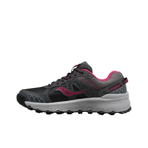 Saucony Grid Raptor TR 2 Противоскользящие Устойчивые к истиранию Низкие Беговые кроссовки Женские Серый Розовый