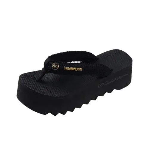 Dolce Gabbana x Havaianas Шлепанцы с защитой от истирания Женские Черные