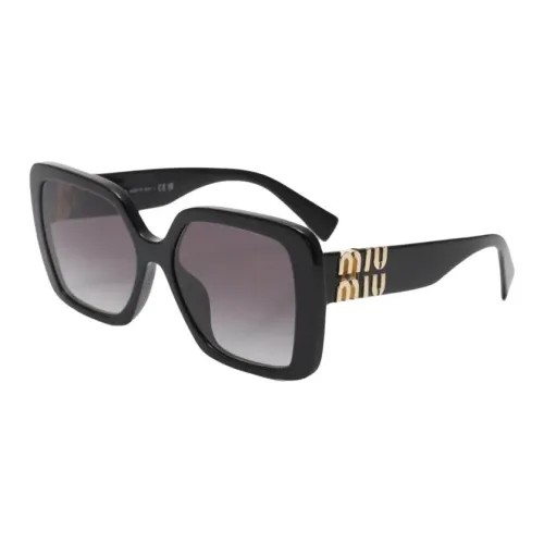 MIU MIU Пластик Квадратные Солнцезащитные очки Женские Черные