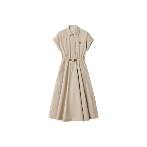 MIU MIU Короткий рукав Платье Женское Айвори