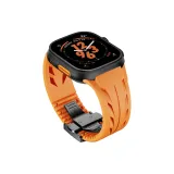 Оранжевый ремешок + черная застежка-бабочка