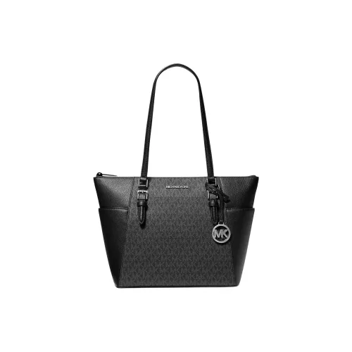 MICHAEL KORS Charlotte Холст Полиуретан Тоут Сумка Сумка для покупок Сумка через плечо Сумка стандартная Женская Черная