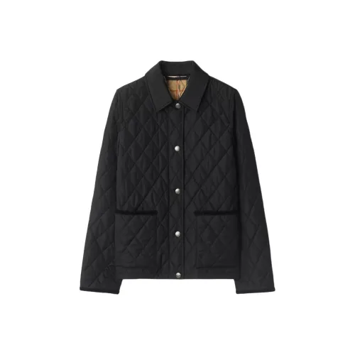 Burberry SS25 Хлопковый пуховик Женский Черный