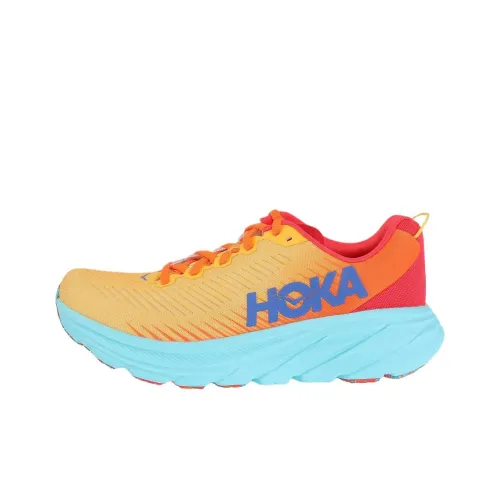 HOKA ONE ONE Rincon 3 Slip-on Устойчивый к истиранию Низкий Топ Беговые кроссовки Женские Оранжевый синий
