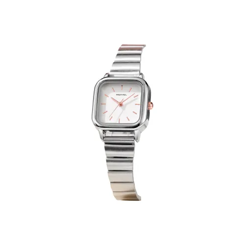 MEXVEL Кварцевый механизм стальной ремешок женские часы белый циферблат