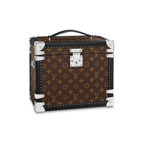 LOUIS VUITTON Корова Кожа Цвет Трим Вино Коробка Хранение Коробка Стандартная Унисекс Коричневый