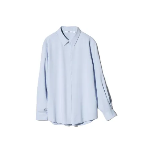 UNIQLO Аква-синий Женские Рубашки