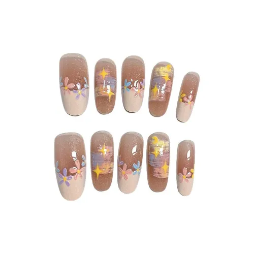 T Z HAND DRAWN Дофаминовая одежда Милый False Nail MID Длина (размер в длину) Телесный Jump Цвет