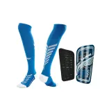 Кристально-синие футбольные носки + черно-синие наколенники