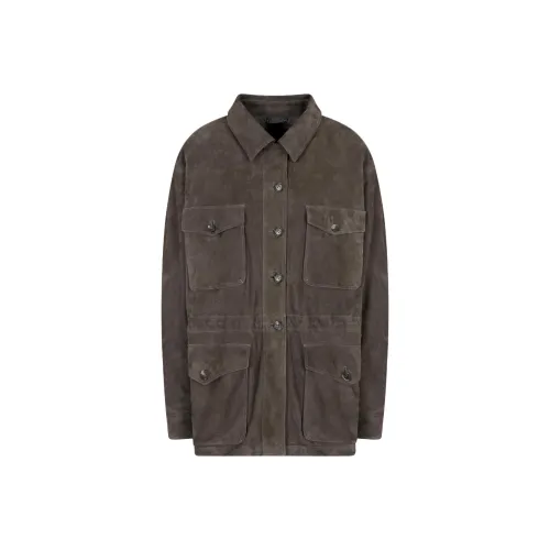 AMANI Кожа Куртка Женская Коричневая