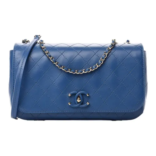 CHANEL Сумка через плечо из коровьей кожи женская синяя