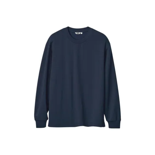 UNIQLO Темно-синяя унисекс футболка