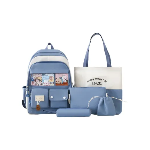 NANXIAOXIANG Холст Рюкзак Комбо Набор Унисекс Розовый Фиолетовый Желтый Синий Черный