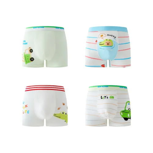 MIIOW 4 шт [Светло-зеленый + Небесно-голубой + Темно-красный + Светло-зеленый] Kids Нижнее белье