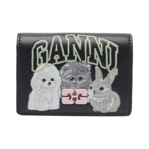 GANNI Кожа Держатель для карт Женские Черный