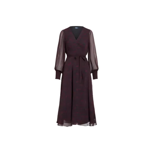 Polo Ralph Lauren Многоцветные Женские Длинные Платья с Рукавами