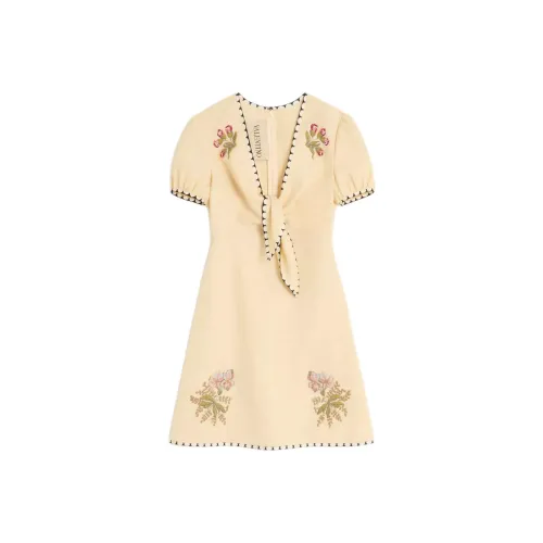 Valentino SS25 Короткий рукав Платье Женское Многоцветное