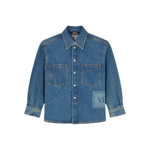 VERSACE Синие Детские джинсовые рубашки