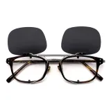 Черепаховый + Серый, с откидной крышкой, накладные линзы