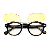 Черепаховый+Желтый Накладные линзы, С откидной крышкой Съемный