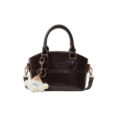 Meow In The Grass ПУ (полиуретан) Сумка Женская Черная Кофейная Экрю