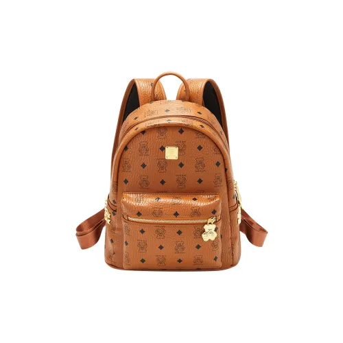 JANE KLAIN Рюкзак из синтетической кожи большой женский коричневый розовый экрю