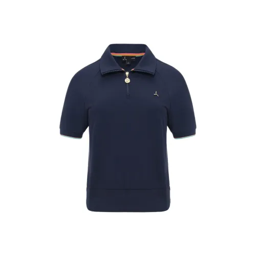 LI NING 1990 Поло Женское Темно-Морской Синий