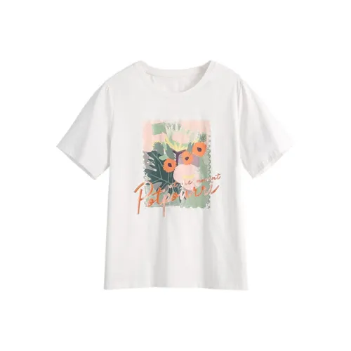 MSSHE Чисто белые женские футболки