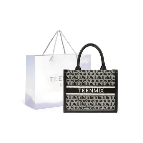 teenmix Холст Ткань Сумка-тоут Стандартная Женская Черная Коричневая