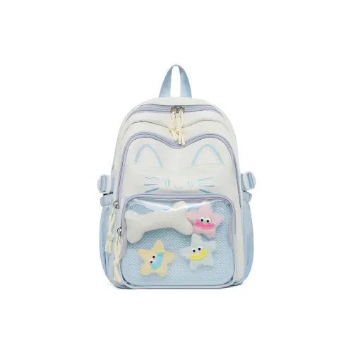 Meow In The Grass Нейлон Рюкзак Стандартный Женский Синий Хаки Красный Розовый Черный