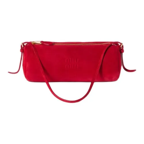 MIU MIU Замша Плечевая сумка Маленькая Женская Камень Красный